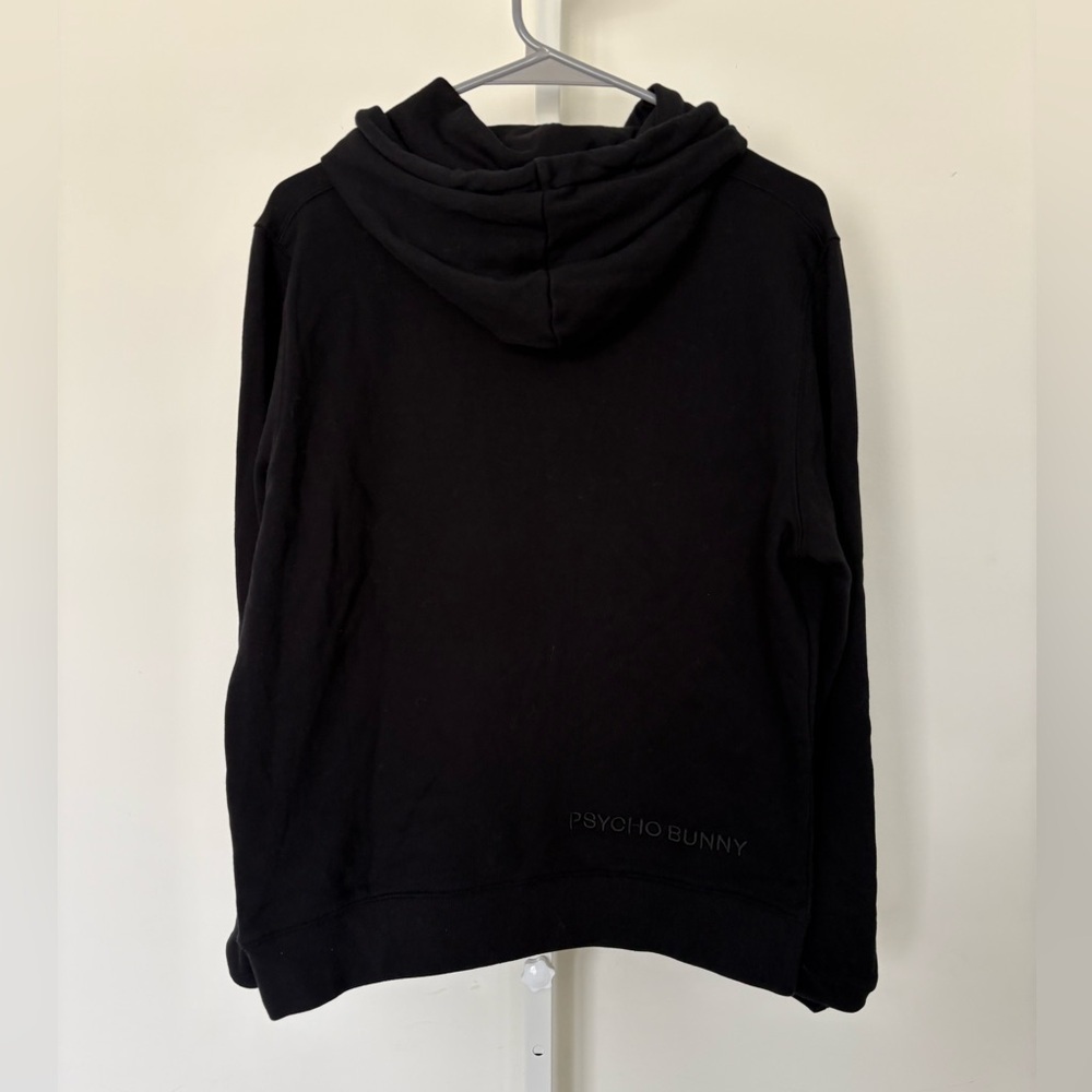 Psycho Bunny Wayne Chenille Patch Hoodie Black Size S Men’s Pullover - Picture 5 of 11